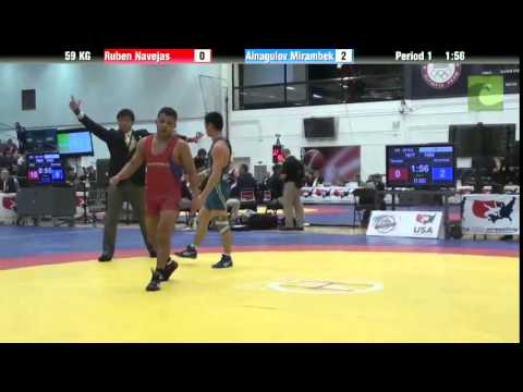 59 KG R16 - Ruben Navejas (Marines) vs. Ainagulov Mirambek (Kazakhstan)