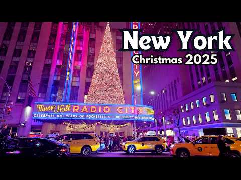 4K NYC Christmas Walk 💂🏻✨ Rockefeller Center, FAO Schwarz, Radio City & 6th Ave Holiday Lights