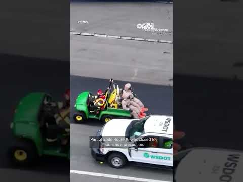 Hazmat team responds to highway crash involving radioactive material