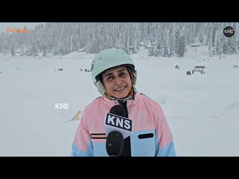 Tourists Flock to Gulmarg's Winter Wonderland for Skiing.  Skiers Celebrate Perfect Powder as Tourists Declare It India's Crown Jewel of Winter Beauty