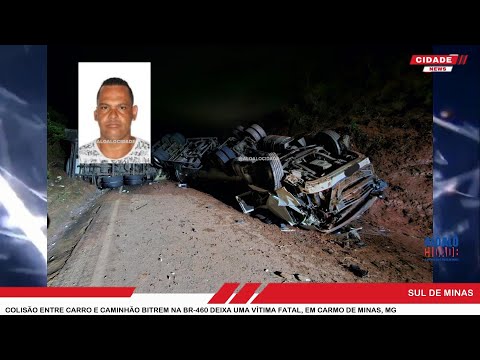 Colisão entre carro e caminhão bitrem na MGC-460 deixa uma vítima fatal, em Carmo de Minas, MG