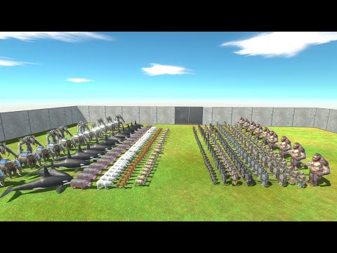 MODERN MAMMALS WITH ORCA & SCOURGE VS MUTANT PRIMATES - Animal Revolt Battle Simulator