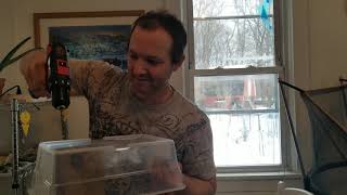 How to drill holes in a plastic container without damaging it.