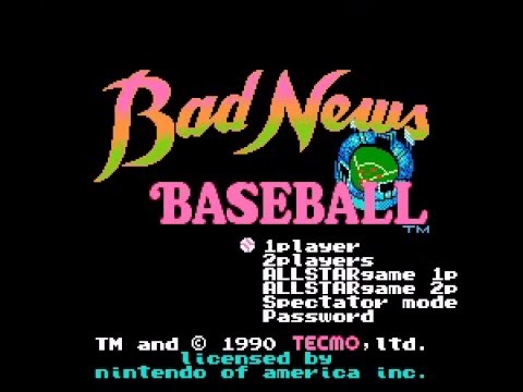 Bad News Baseball Opening Title Sequence (NES Video Game)