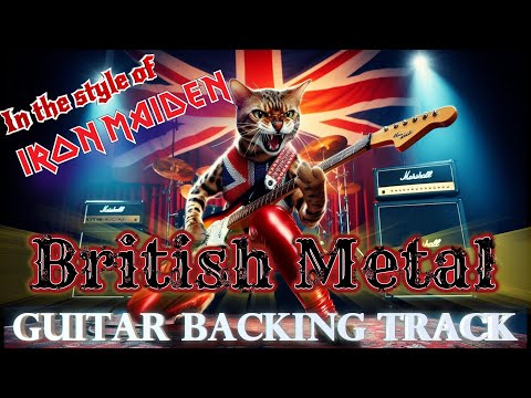 British Metal Guitar Backing Track | A Minor | 80 BPM | "In the style of Iron Maiden"