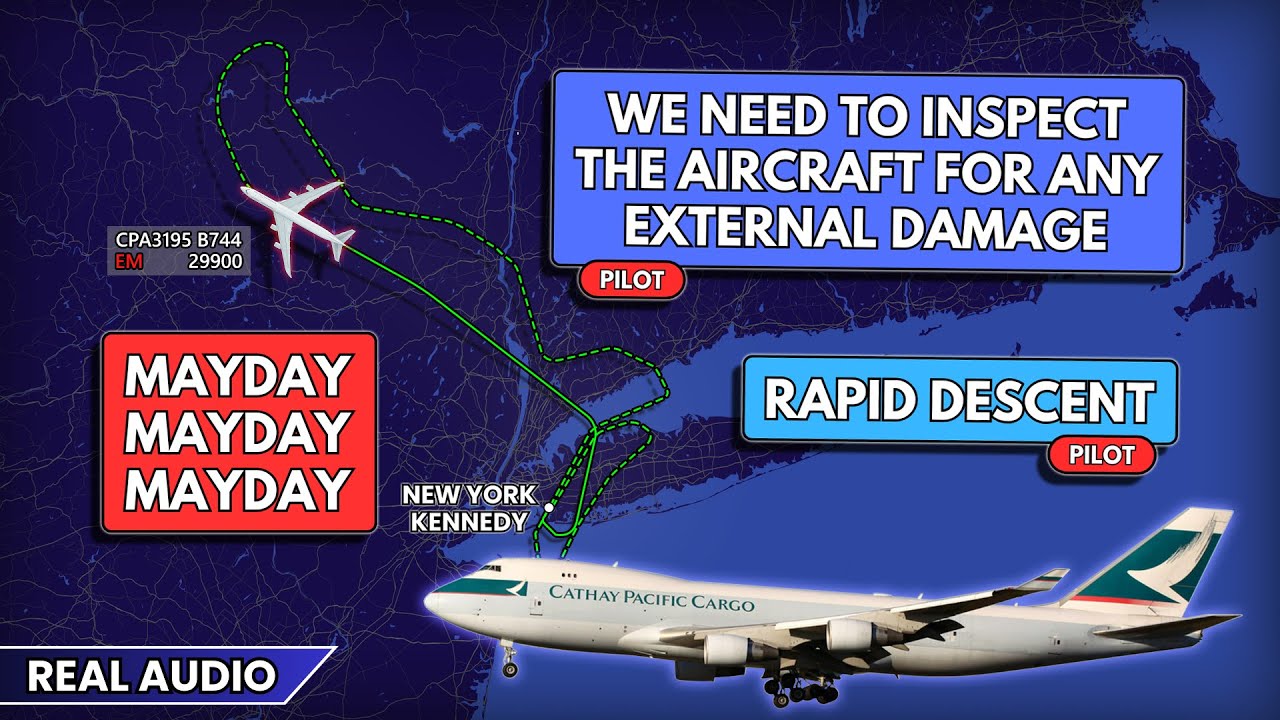 Rapid descent from 30,000 feet. Cathay Boeing 747 reports depressurization. Real ATC