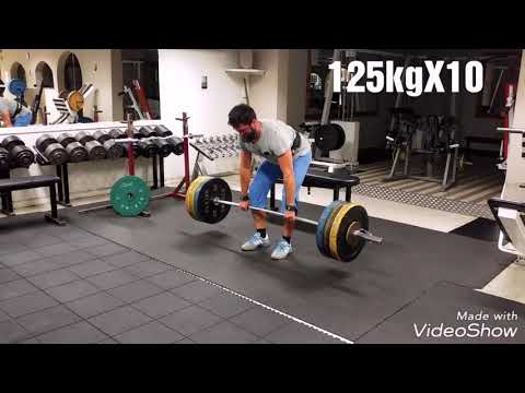 125kg(276lbs)x10 barbell row
