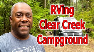 RVing clear creek campground in Mt. Baker-Snoqualmie National Forest
