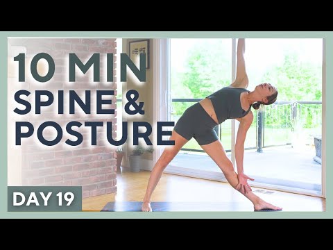 DAY 19 💚 10 min Morning Yoga & Pilates - SPINE & POSTURE - Yogalates Challenge