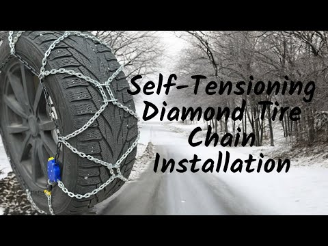 Self tensioning diamond tire chain installation video
