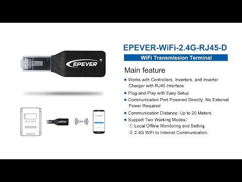 EPEVER WIFI 2.4G RJ45 D local offline monitoring and setting
