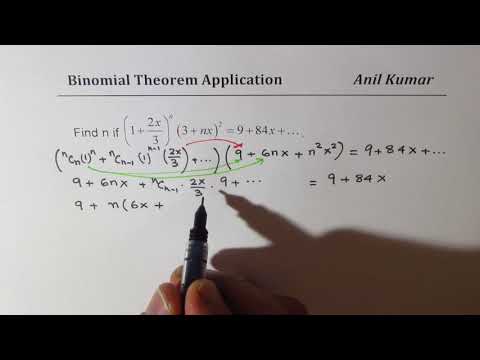 Find Binomial Term Number by Comparing Coefficients Find n if (a + b)^n = 8 + 84x +
