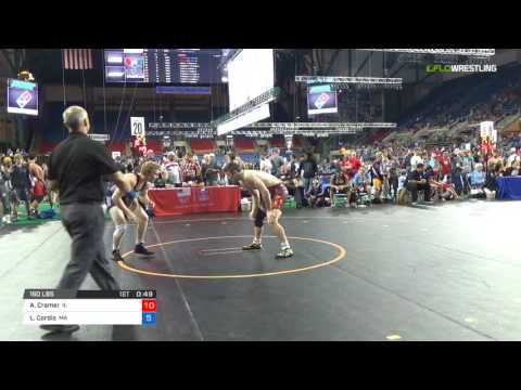 Junior FS 160 Round of 64 - Alex Cramer (IL) vs. Lucas Cordio (MA)