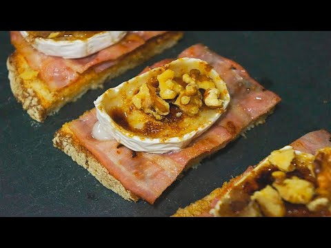 Tostas de bacon y queso de cabra