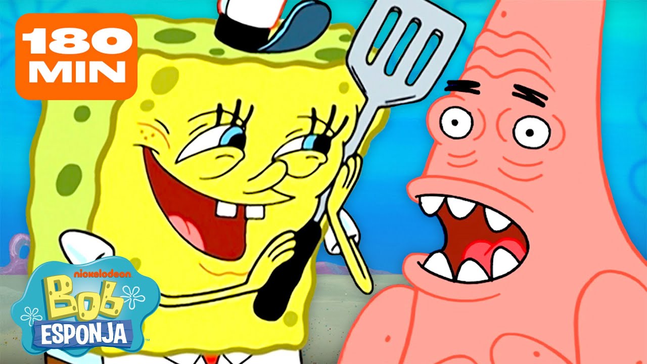 Bob Esponja | 180 MINUTOS dos Momentos AINDA MAIS ENGRAÇADOS do Bob Esponja! 😂 | Português
