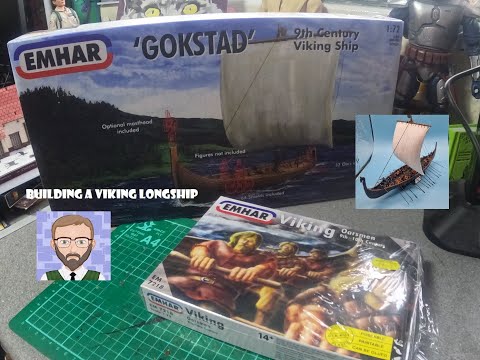 Emhar 1:72nd Scale Model Viking Long Ship "Gokstad" and crew build up