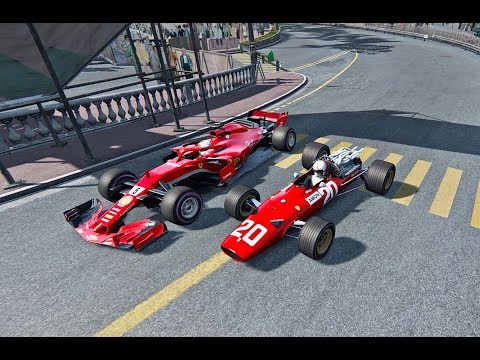 Ferrari F1 2018 vs Ferrari F1 1967 - Old Monaco