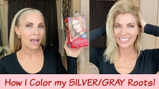 How to Color Silver/Gray Roots At Home - Silver to Blonde - Revlon Colorsilk