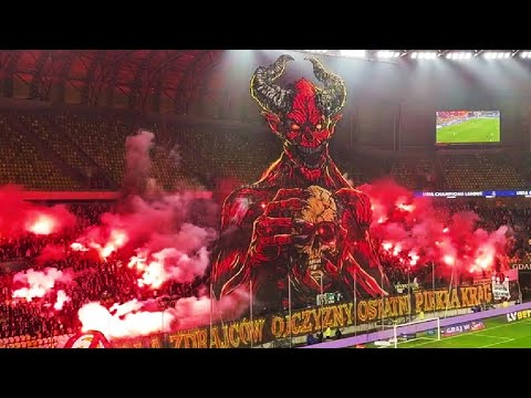 "Dla zdrajców ojczyzny ostatni piekła krąg" - oprawa kibiców Lechii Gdańsk | 05.12.2025