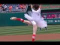 Ballerina Tosses Out First Pitch