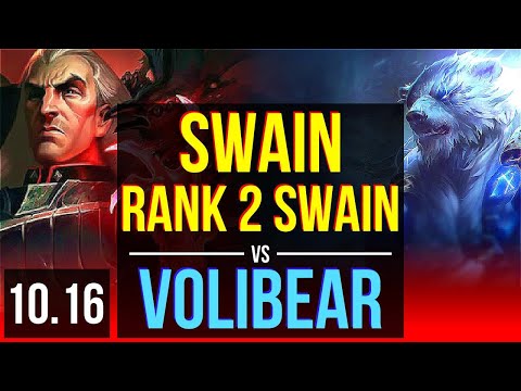 SWAIN vs VOLIBEAR (TOP) | Rank 2 Swain, 4 early solo kills, KDA 6/1/4 | EUW Grandmaster | v10.16