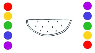 How to draw a watermelon| step by step guide for kids