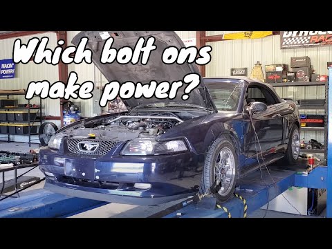 Basic Bolt on 99 2v 4.6 V8 Mustang Gains 35 rwhp and 30 ft lbs of torque with Mafia Dyno Tuning