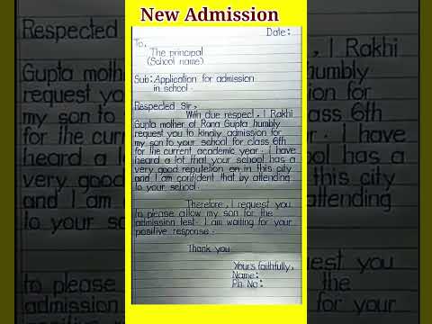 Application For School Admission || Application Writing Practice #shorts