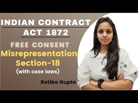 FREE CONSENT | MISREPRESENTATION | SECTION-18 (CONTRACT ACT 1872)