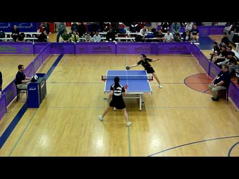 S Hazinski vs L Mizobuchi - Women's Team Final, Match 1 Game 4, 2010 NCTTA Championships