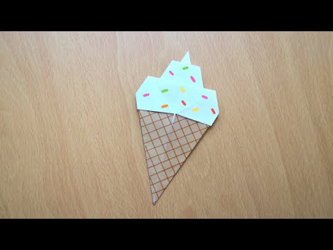 Origami Ice Cream Cone Tutorial (Swirl) | Origami Ice Cream Cone  - Easy for Beginners!