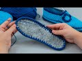 Simple crochet slippers on the sole - a detailed tutorial!