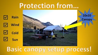 SUV camping tarp shelter for no build camper - basic setup