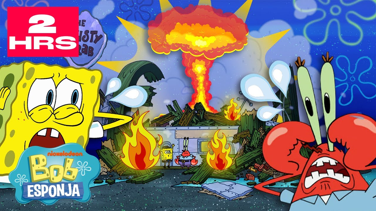Bob Esponja | Os Maiores DESASTRES do Bob Esponja na Fenda do Biquíni 💥 | Bob Esponja em Português