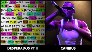 Canibus - Desperados Pt. II [Rhyme Scheme] Highlighted