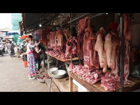 Morning Food Market @Phsa Leu Siem Reap - Activities of Vendor Selling Food in Leu Thom Thmey Market