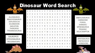 Word Search Game in English | Dinosaur Word Search | Word Search Puzzles