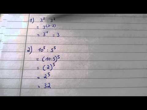Potenzen dividieren - Basen und Exponenten teilen
