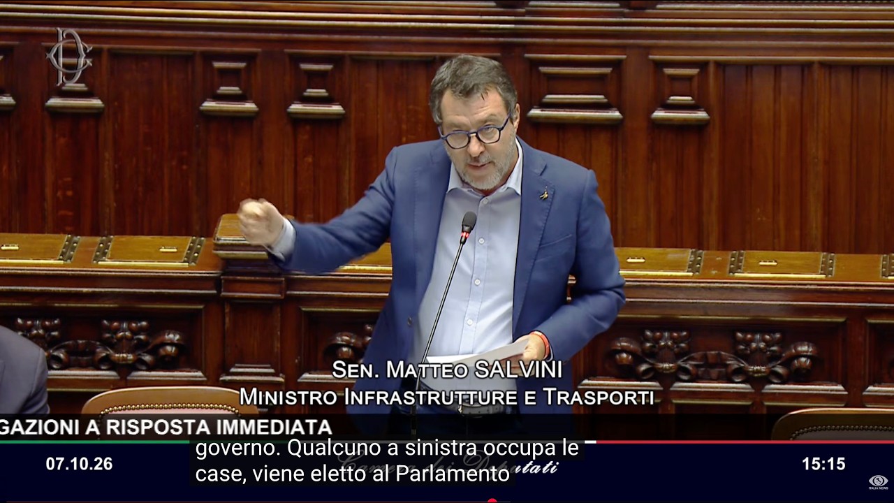 SALVINI: "A SINISTRA OCCUPATE LE CASE E VENITE ELETTI AL PARLAMENTO EUROPEO, CON NOI 6MILA SGOMBERI"