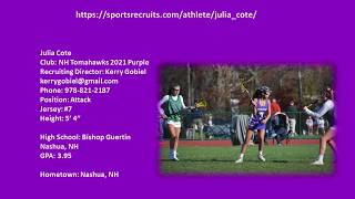 Julia Cote 2021 Lacrosse Highlight Video Fall 2018