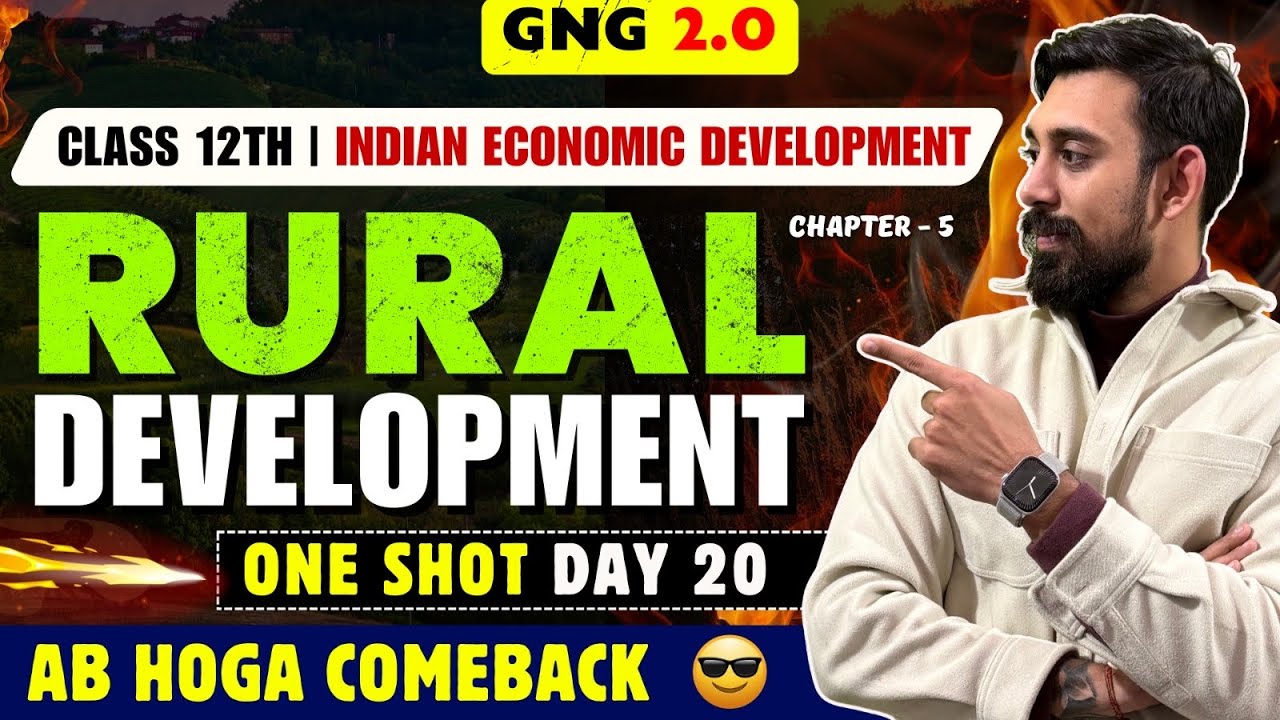 GNG Economics | Day 20 | Rural development | Indian Eco