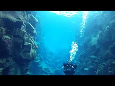 Scuba diving on Silfra in Iceland