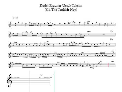 Kudsi Erguner - Taksim improvisation on Makam Ussak - transcription