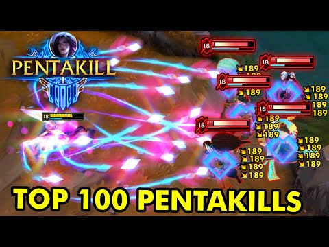 TOP 100 BEST PENTAKILL MOMENTS IN LEAGUE OF LEGENDS!
