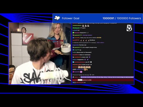 Dendi got a cake from his girlfriend for 1m followers on twitch
