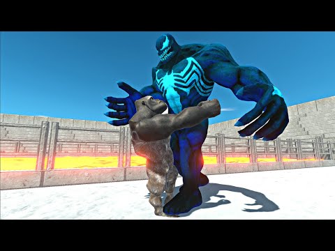 Ice Venom Goro vs Mutant Primates in Lava Stadium Arena - Animal Revolt Battle Simulator