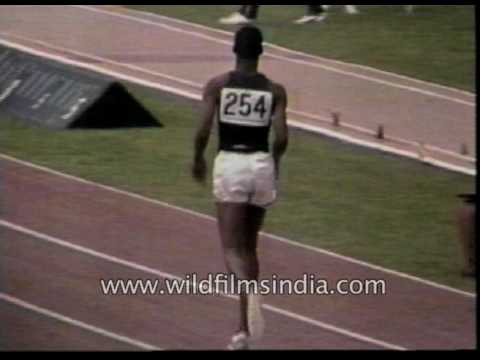 Bob Beamon sets Long jump World Record in 1968 Mexico Olympics: 29 ft 2.50 inches