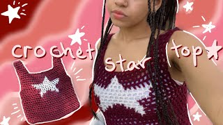 ✰ a crochet star top tutorial  *ੈ✩‧₊˚