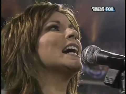 Martina McBride Sings The National Anthem During The 2004 World Series