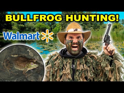 Walmart BULLFROG Hunting CHALLENGE!!! (Catch Clean Cook)
